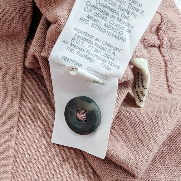 Madewell Button-Sleeve Turtleneck Top Dusty Rose S - Picture 6 of 7